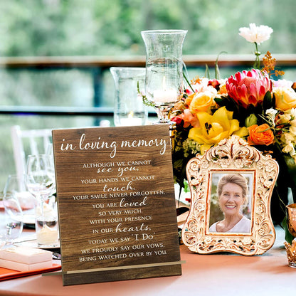 1pc, Memorial Table Sign For Wedding, Wedding Wooden Decorations For Reception, Sympathy Gift In Loving Memory Wedding Sign, Wood Welcome Rustic Wedding For Weddings Gifts Anniversaries Reunions (Classic)