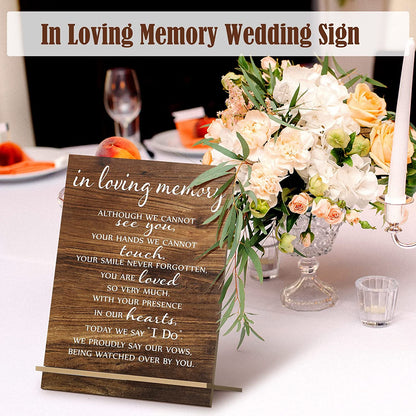 1pc, Memorial Table Sign For Wedding, Wedding Wooden Decorations For Reception, Sympathy Gift In Loving Memory Wedding Sign, Wood Welcome Rustic Wedding For Weddings Gifts Anniversaries Reunions (Classic)