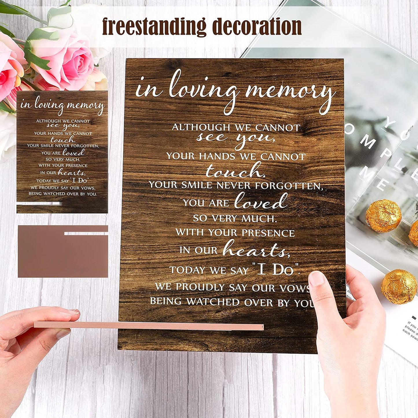 1pc, Memorial Table Sign For Wedding, Wedding Wooden Decorations For Reception, Sympathy Gift In Loving Memory Wedding Sign, Wood Welcome Rustic Wedding For Weddings Gifts Anniversaries Reunions (Classic)