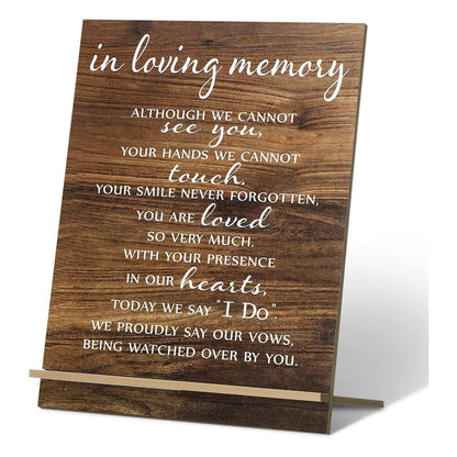 1pc, Memorial Table Sign For Wedding, Wedding Wooden Decorations For Reception, Sympathy Gift In Loving Memory Wedding Sign, Wood Welcome Rustic Wedding For Weddings Gifts Anniversaries Reunions (Classic)