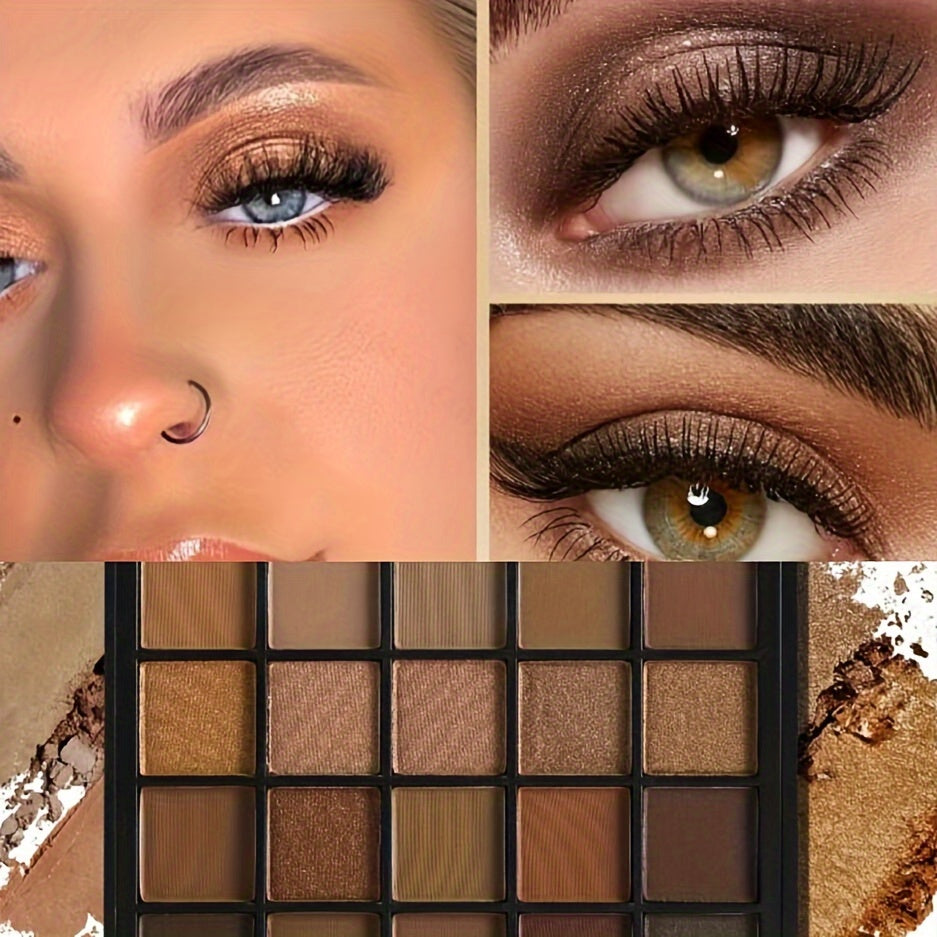 Nude Eyeshadow Palette Makeup, 25 Color Matte Shimmer Brown Gold Eye Shadow Palettes, Pigment Naked Smokey Eyeshadow Pallet For Brown Eyes, Long Lasting Blendable Hypoallergenic Makeup Pallet