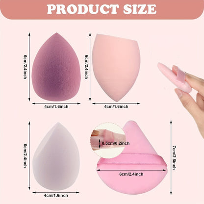 24Pcs Makeup Sponge Set, Beauty Blender Make up Sponges Setting Face Puffs with 16 Pcs Powder Puff and 8 Pcs  Makeup Sponges for Liquid, Cream, Powder, Foundation, Facial Makeup Tools